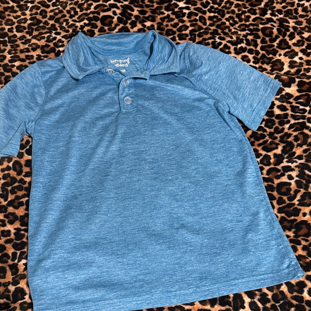 Hanes Kids Heather Blue Polo Shirt